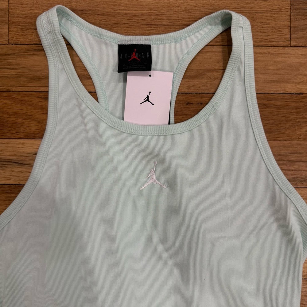 Jordan Women’s Essentials Teal Mint Ribbed Active Tank Top Sz XL NWT - Picture 2 of 5